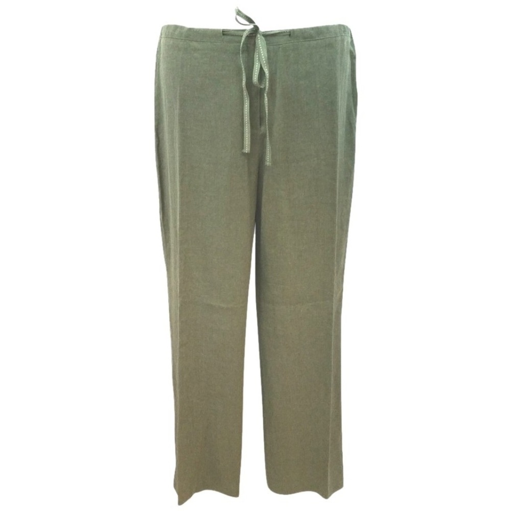 VER DRAWSTRING WAIST OLIVE GREEN CASUAL PANTS XL